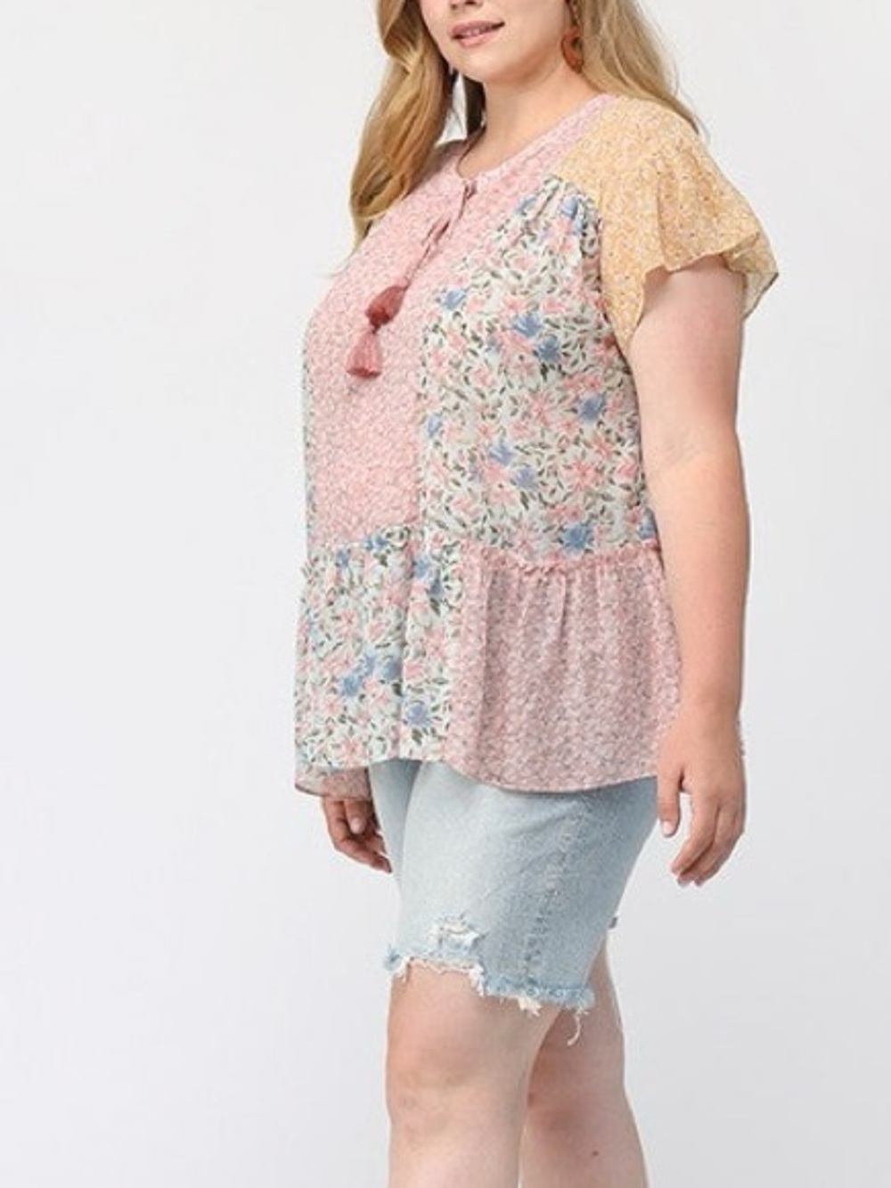 GiGiO Women's Pink and Yellow Floral Blouse - Picture 4 of 12